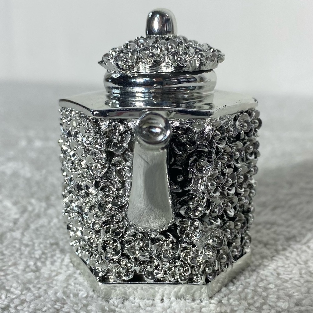 5/$35 Moda Argenti Silver Coated Decorative Hexagonal Teapot - Picture 6 of 12
